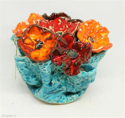 Prezent Wielki Flower Box Kwiaty Ceramiczne Piękny Wyjątkowy ღ art Madam pl