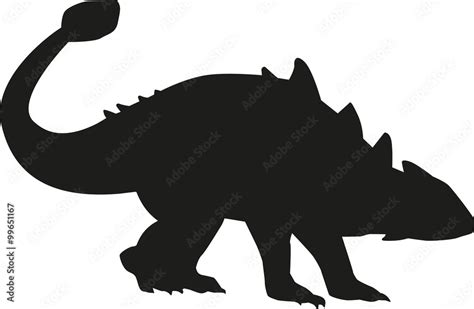 Dinosaur ankylosaurus silhouette Stock Vector | Adobe Stock