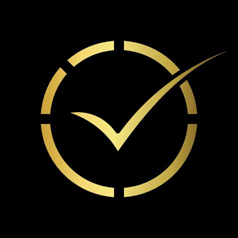 Golden Check Mark Icon Circle Gold Certification Seal 33061041 Vector