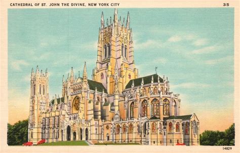 Vintage Postcard Cathedral Of St John The Divine Episcopal Church New