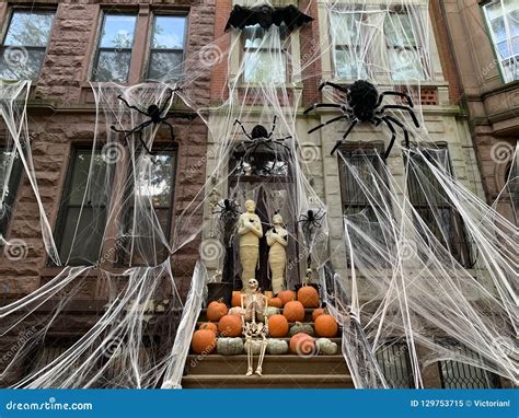 Halloween Decorations, Manhattan, NYC, USA. Editorial Image - Image of ...