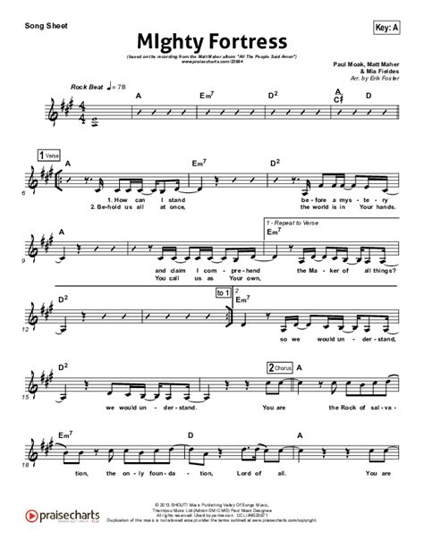 Mighty Fortress Sheet Music PDF (Matt Maher) - PraiseCharts