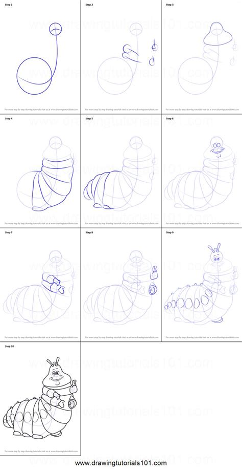 How To Draw Heimlich From A Bug S Life Printable Step By Step Drawing