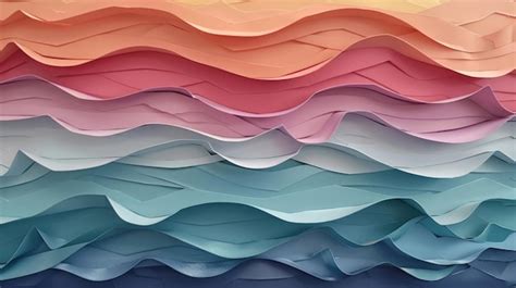 Layered Construction Paper Cut In Waves For A Multitextured Look Premium Ai Generated Image