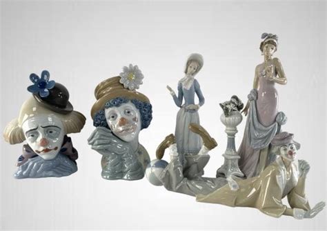 Group Of 5 Vintage Large Lladro Porcelain Figures