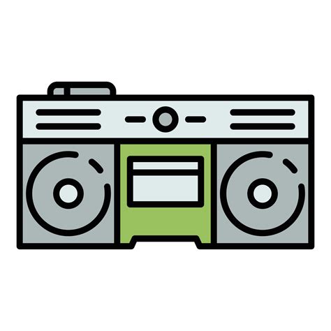 Boom Box Icon Color Outline Vector Vector Art At Vecteezy