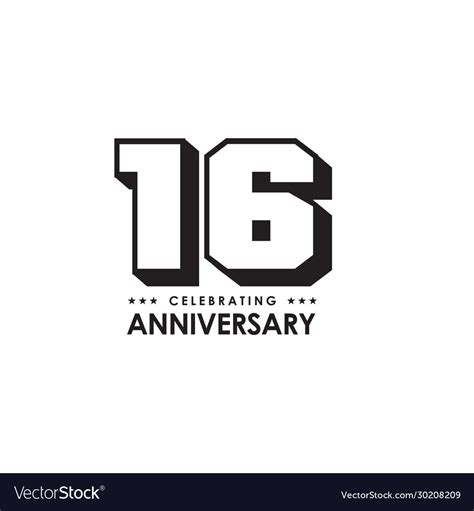 Th Year Celebrating Anniversary Emblem Logo Vector Image