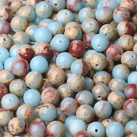 Amazon LAIDANLA Sky Blue Jasper 8mm Natural Stone Beads Round