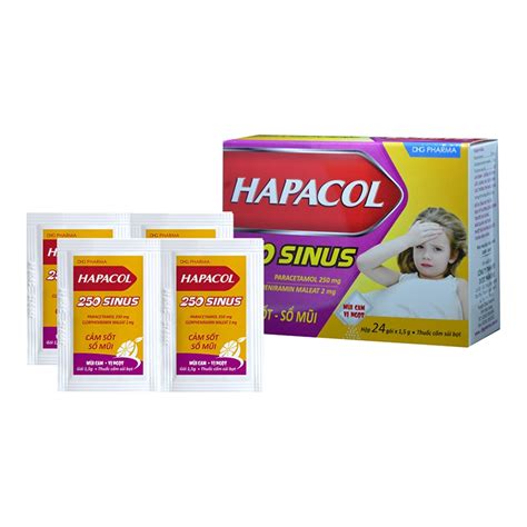 Thuốc Hapacol 250 Sinus DHG Hộp 24 gói NHÀ THUỐC MAI TUYỀN