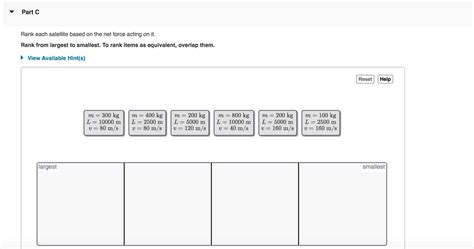 Answered Part C Rank Each Satellite Based On Bartleby