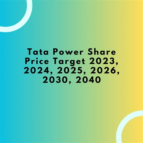 Tata Power Share Price Target 2023 2024 2025 2026 2030 2040