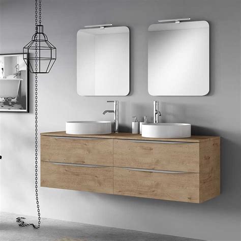 Mueble para Baño 160 cm Doble Lavabo Sobre encimera Landes