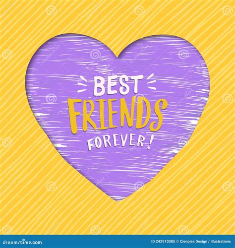 Friendship Day Best Friends Forever Heart Card Stock Vector ...