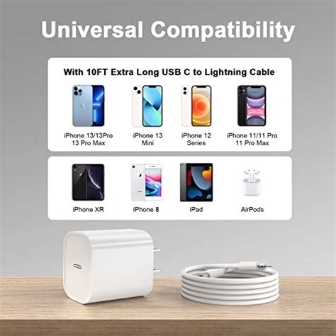 Iphone Charger Ft Pack Apple Mfi Certified Pd W Usb C Iphone