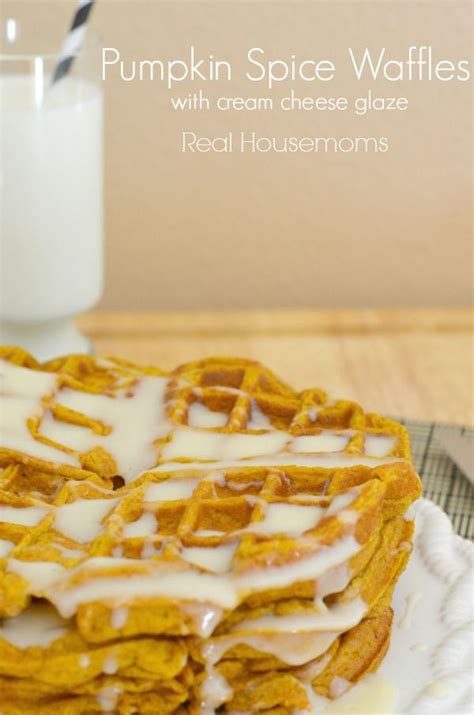 Pumpkin Spice Waffles W Cream Cheese Glaze Real Housemoms I Love