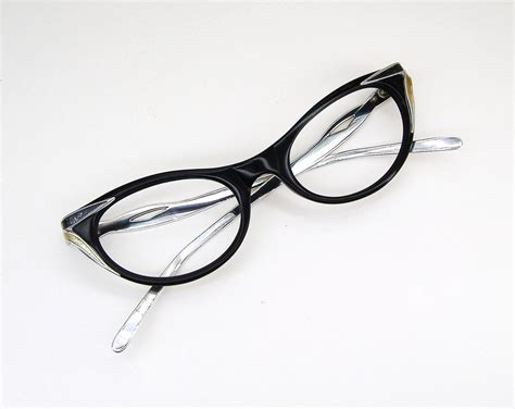 Reserved Vintage 50s Black Cat Eye Eyeglasses Frame With Etsy