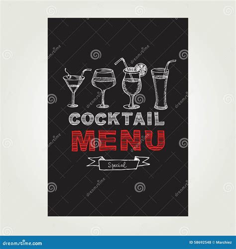 Cocktail Bar Menu Template Designvector Illustration Stock Vector Illustration Of Cooking