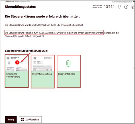 Eingereichte Steuererklärung anzeigen lassen eTax Glarus