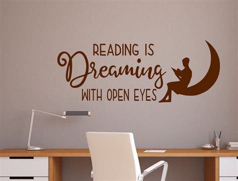 Reading Wall Decal Reading Is Dreaming Decal Library Wall Etsy Reading Wall Wall Decals