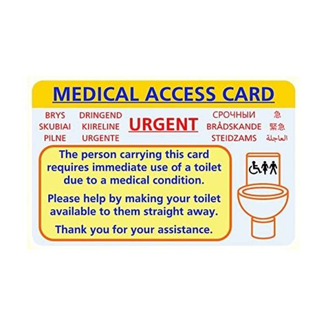 Carte daccès médicale pour demander un accès urgent aux toilettes 3