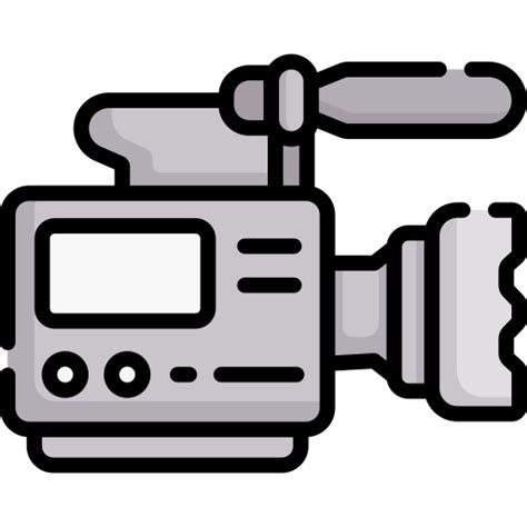 Video Camera Generic Thin Outline Color Icon Clip Art Library