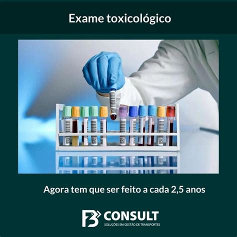 Exame toxicológico agora tem de ser feito a cada 2 5 anos FB Consult