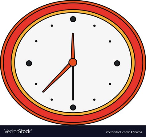 Color image cartoon analog wall clock Royalty Free Vector