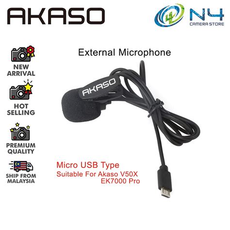 AKASO External Microphone For V50x Brave 7 Brave 6 Plus V50 Pro