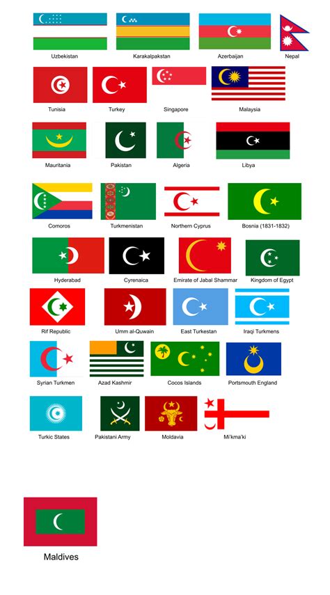 Flags With Moons And Star Maldives Is The Only One Without A Star R