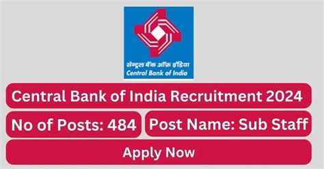 Central Bank Of India Recruitment 2024 484 Sub Staff Posts Apply Now