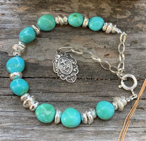 Turquoise Bracelet Handmade Fine Quality Blue Turquoise And Etsy