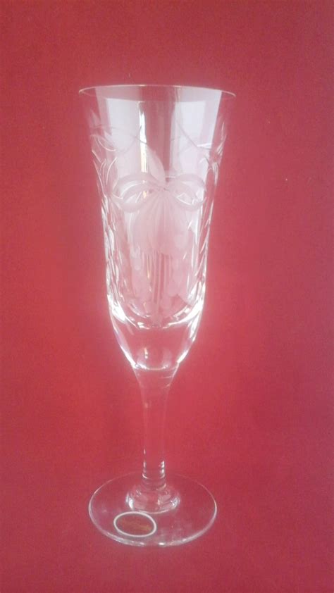 Royal Brierley Crystal Fuchsia Flute Champagne Glass Etsy Uk