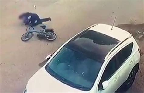 Watch Distracted Cyclist Smashes Into Parked Car In Oldbury