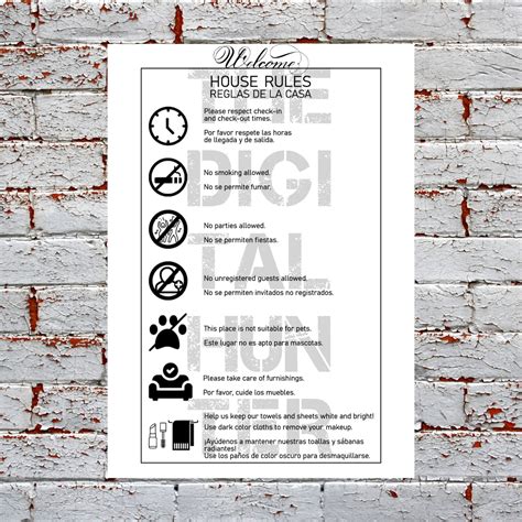 Airbnb House Rules Sign Png Descarga Digital Imprimible Etsy