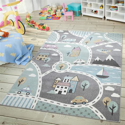 Paco Home Kinder Teppich Mit Stra En Motiv Spiel Teppich F R