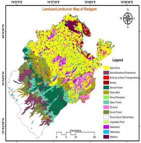 Land Use/Land Cover Map District Budgam | Download Scientific Diagram