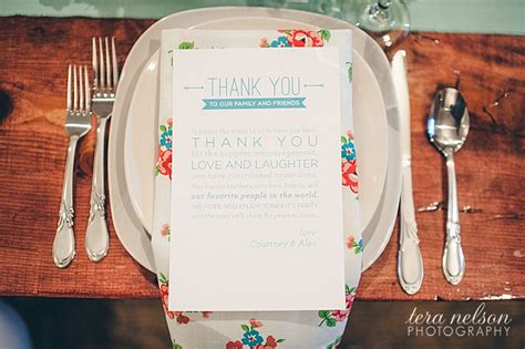 Wedding Table Thank You Card / Wedding Menu Thank You