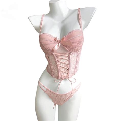 Jual Luckymm Lingerie Bustier Set Baju Sexy Bustier Bra Cd Lingerie