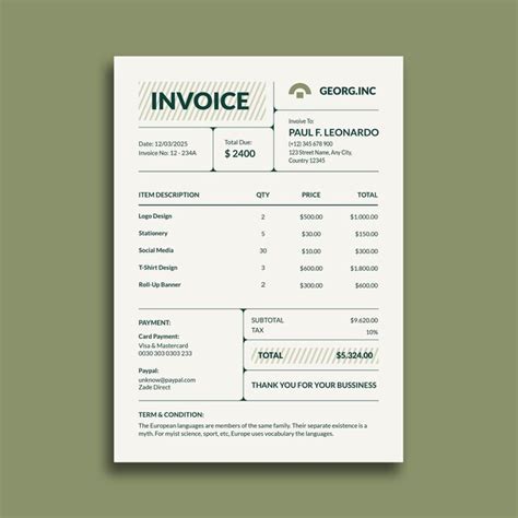 Premium Vector Creative Invoice For Freelance Designer