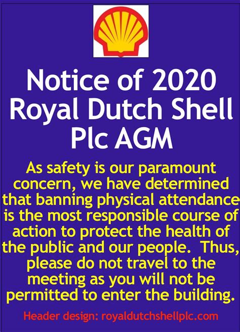 Notice Of 2020 Royal Dutch Shell Plc Agm Royal Dutch Shell Plc Com