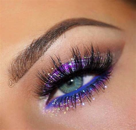 Purple Glitter Stunning Makeup Artistry Makeup Colorful Eye Makeup Creative Eye Makeup