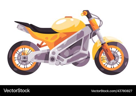 Yellow Motorcycle Touring Street Racing Naked Vector Image