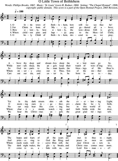 Open Hymnal Project: O Little Town of Bethlehem