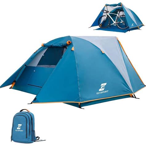 Cesicia Portable 6 ft. L 2-Person Aluminum Camping Tent with Bike Shed ...