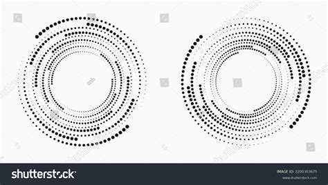 Halftone Circular Logo Set Circle Dots Stock Vector Royalty Free