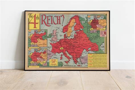 Germany World War 2 Map Print Poster Print WW2 Maps Canvas | Etsy