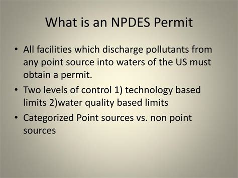 Ppt National Pollutant Discharge Elimination Systemnpdes Permit