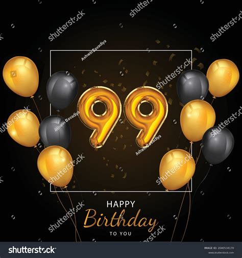 99 Happy Birthday, Greeting card, Vector - Royalty Free Stock Vector ...