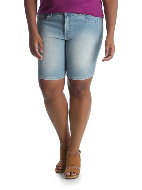 Womens Plus Modern Midrise Denim Bermuda Short