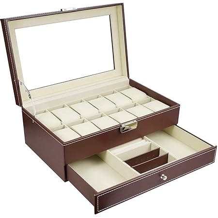 Procase Schichten Uhrenbox Schmuck Uhr Aufbewahrungsbox Mit